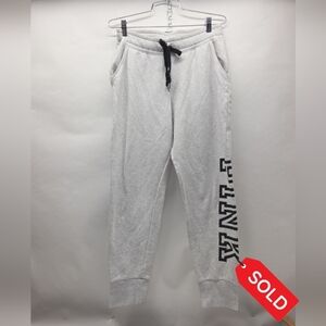 SOLD.......Victoria's Secret PINK Jogger Pants Grey Sz Medium Drawstring